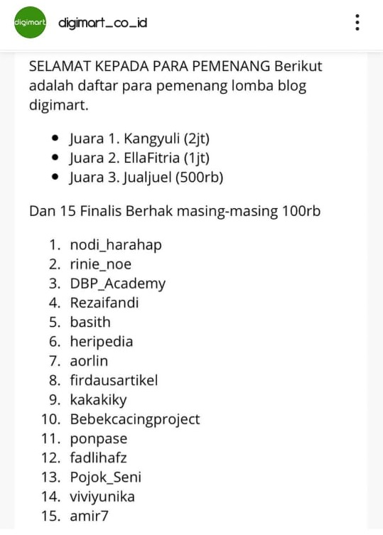 achievement RINI NOVITA SARI