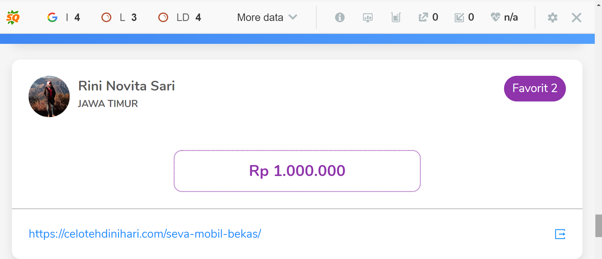 juara 2 seva mobil bekas