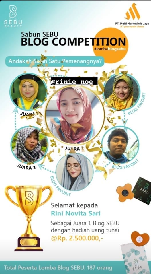 BLOG ACHIVEMENT - JUARA 1 LOMBA SABUN SEBU CELOTEHDINIHARI